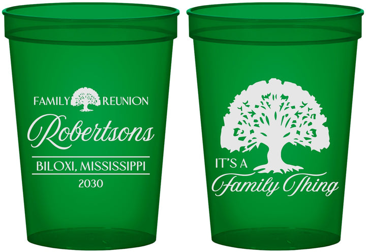 Custom Family Reunion 16 oz Translucent Cups - Tree Family Thing | 160054