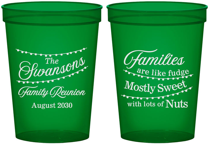 Custom Family Reunion 16 oz Translucent Cups - String Lights | 160059