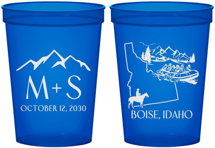 Custom Wedding 16 oz Translucent Cups - Idaho | 161