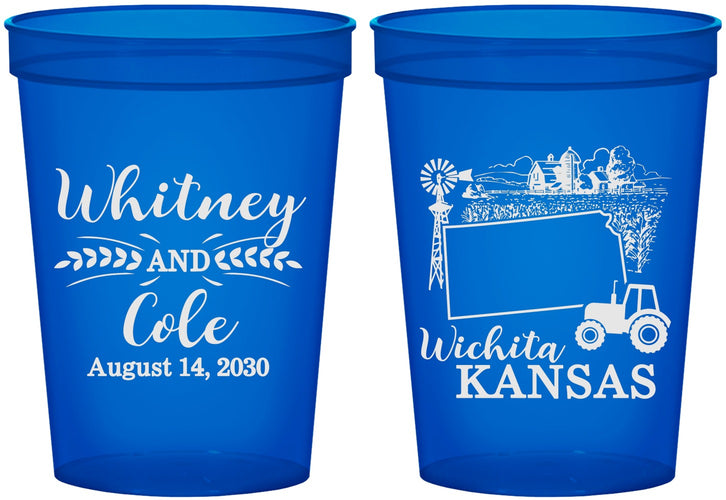 Custom Wedding 16 oz Translucent Cups - Kansas | 165