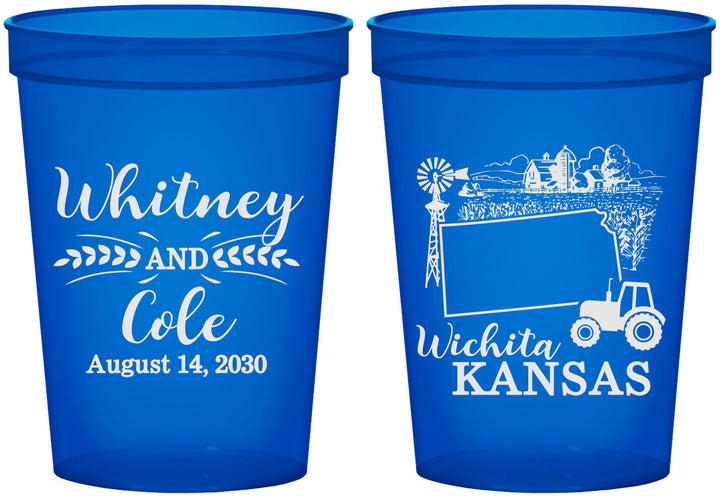 Custom Wedding 16 oz Translucent Cups - Kansas | 165