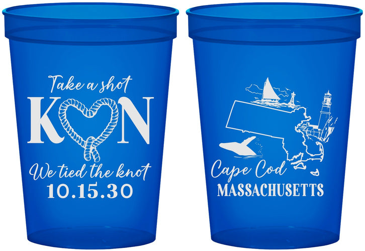 Custom Wedding 16 oz Translucent Cups - Massachusetts | 170