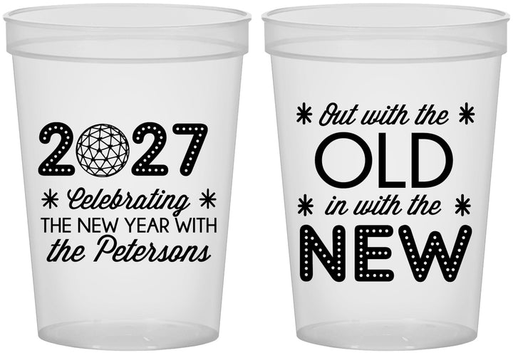 Custom New Years 16 oz Translucent Cups - 2027 Out With The Old | 170000