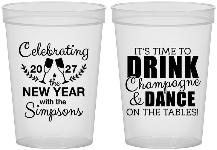 Custom New Years 16 oz Translucent Cups - 2027 Drink Dance | 170002