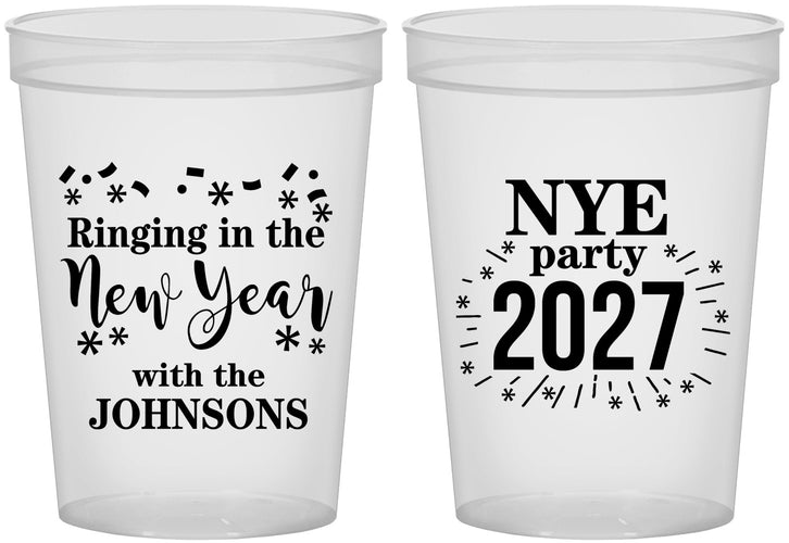 Custom New Years 16 oz Translucent Cups - 2027 Ringing In | 170013