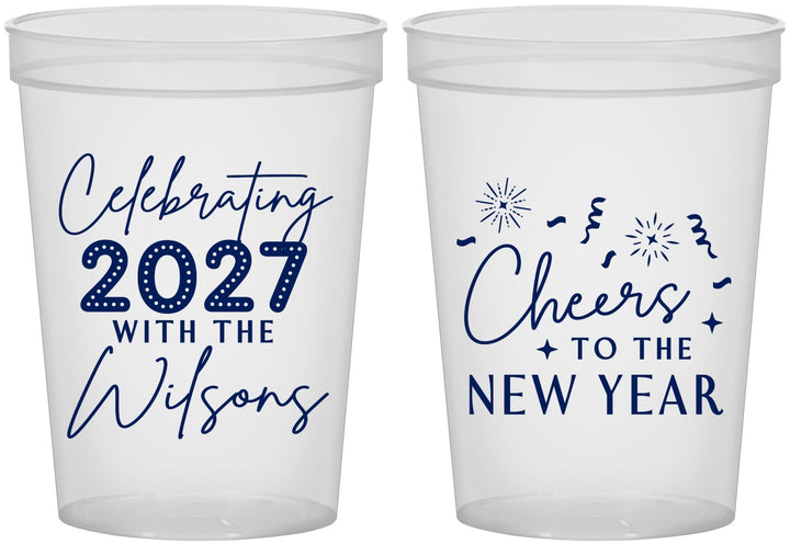 Custom New Years 16 oz Translucent Cups - 2027 Cheers | 170019