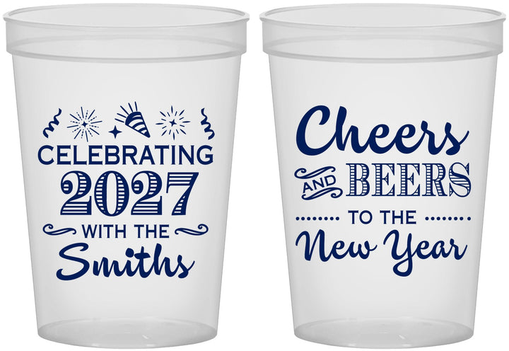 Custom New Years 16 oz Translucent Cups - 2027 Cheers | 170023