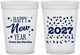 Custom New Years 16 oz Translucent Cups - 2027 Confetti | 170027