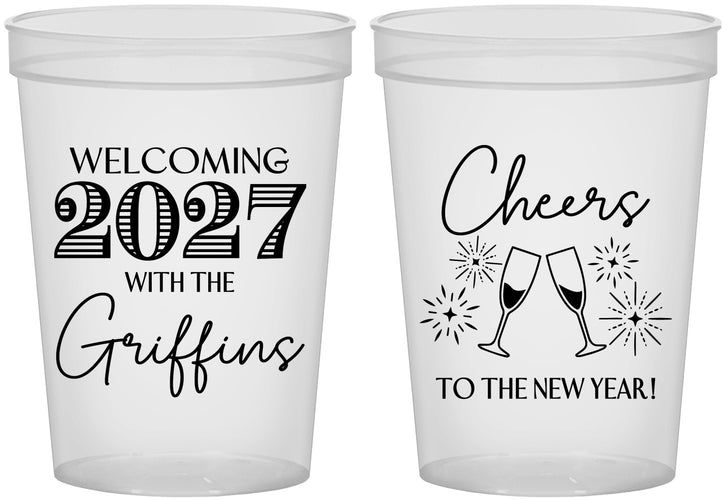 Custom New Years 16 oz Translucent Cups - 2027 Cheers | 170029
