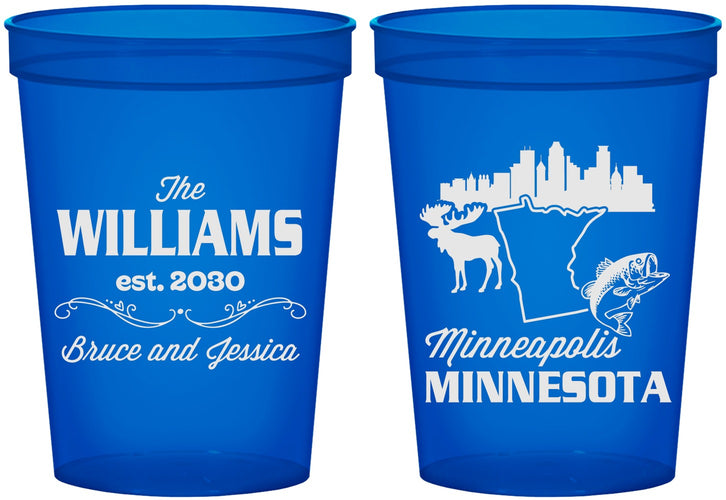 Custom Wedding 16 oz Translucent Cups - Minnesota | 172