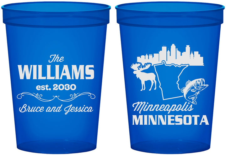 Custom Wedding 16 oz Translucent Cups - Minnesota | 172