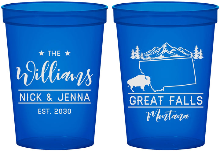 Custom Wedding 16 oz Translucent Cups - Montana | 175