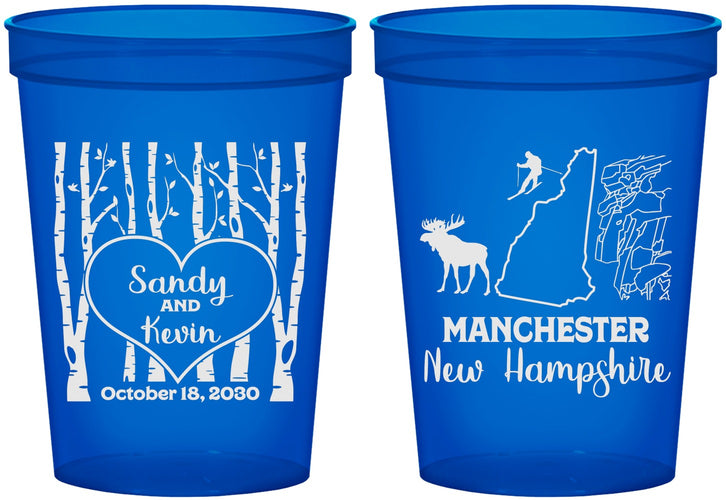 Custom Wedding 16 oz Translucent Cups - New Hampshire | 178