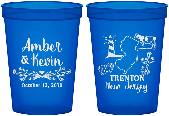 Custom Wedding 16 oz Translucent Cups - New Jersey | 179