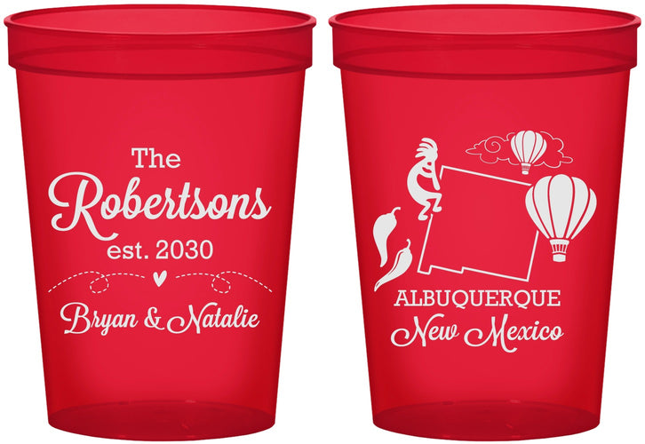 Custom Wedding 16 oz Translucent Cups - New Mexico | 180