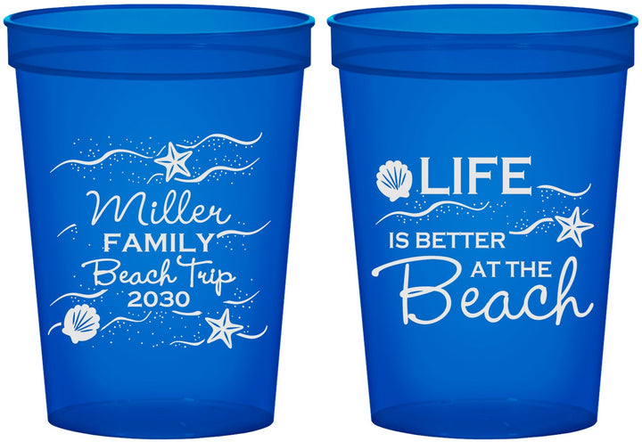 Custom Family Vacation 16 oz Translucent Cups - Life Is Better At The Beach | 180001