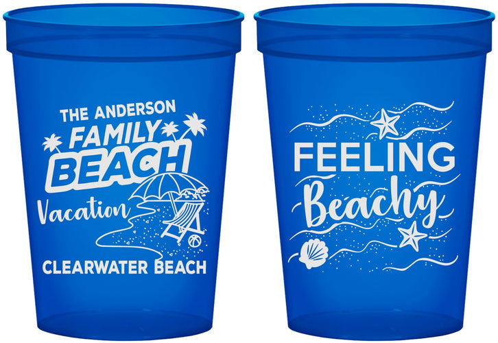 Custom Family Vacation 16 oz Translucent Cups - Feeling Beachy | 180002