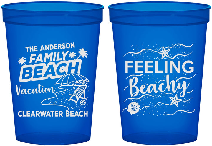 Custom Family Vacation 16 oz Translucent Cups - Feeling Beachy | 180002
