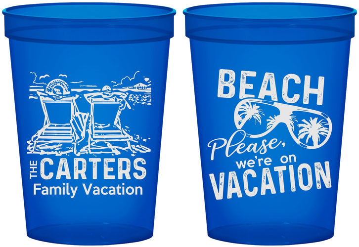 Custom Family Vacation 16 oz Translucent Cups - Relax We Are On Vacation | 180006