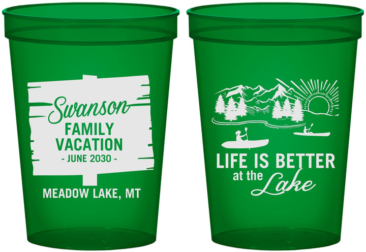 Custom Family Vacation 16 oz Translucent Cups - Life Is Better At The Lake | 180010