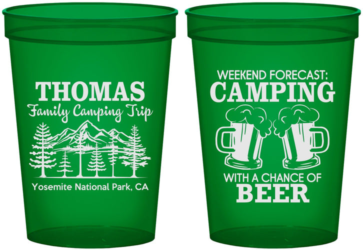 Custom Family Vacation 16 oz Translucent Cups - Camping Park | 180013