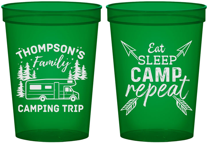 Custom Family Vacation 16 oz Translucent Cups - Camping Trip | 180016