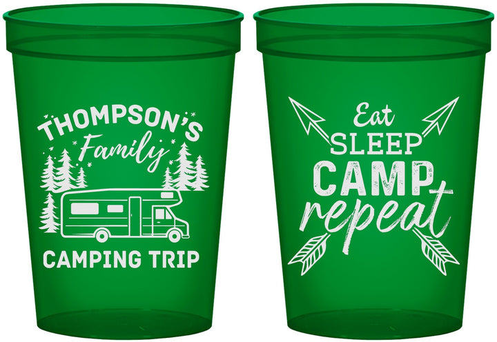 Custom Family Vacation 16 oz Translucent Cups - Camping Trip | 180016