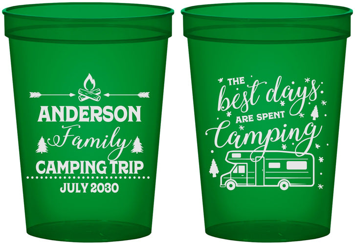 Custom Family Vacation 16 oz Translucent Cups - Camping Trip | 180017