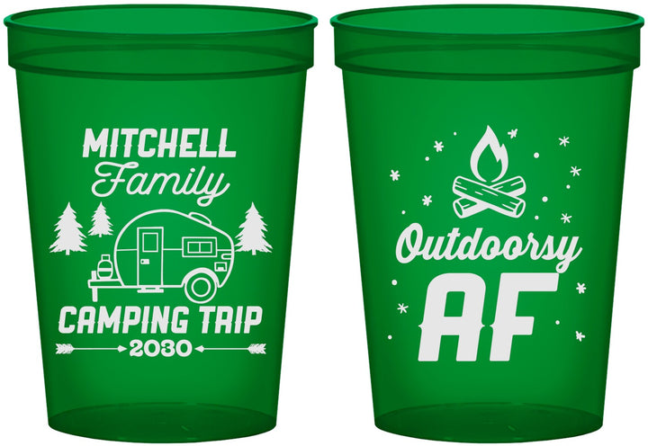 Custom Family Vacation 16 oz Translucent Cups - Camping Trip | 180018