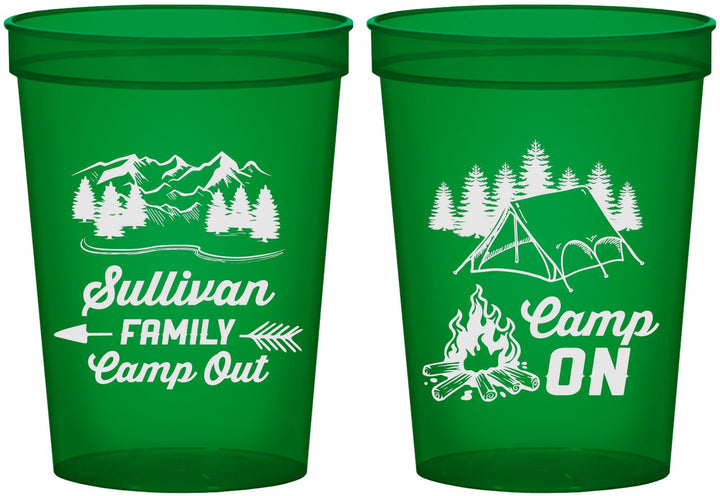 Custom Family Vacation 16 oz Translucent Cups - Family Camp Out | 180019