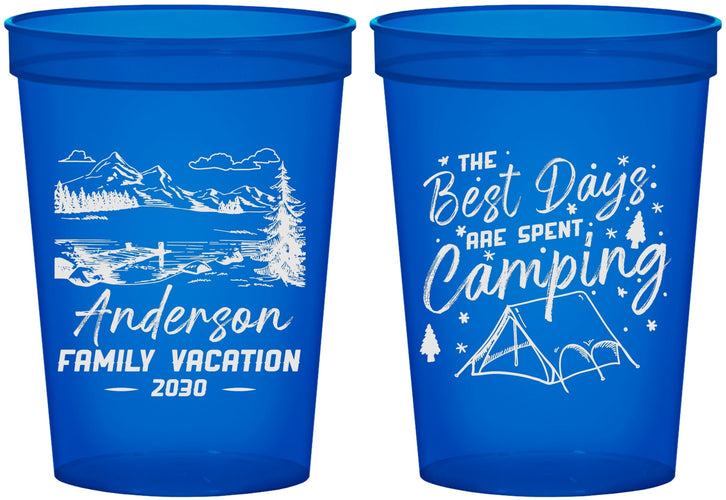 Custom Family Vacation 16 oz Translucent Cups - Camping Trip | 180025