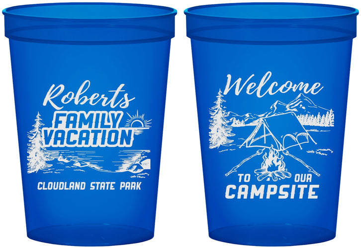 Custom Family Vacation 16 oz Translucent Cups - Camping Trip | 180026