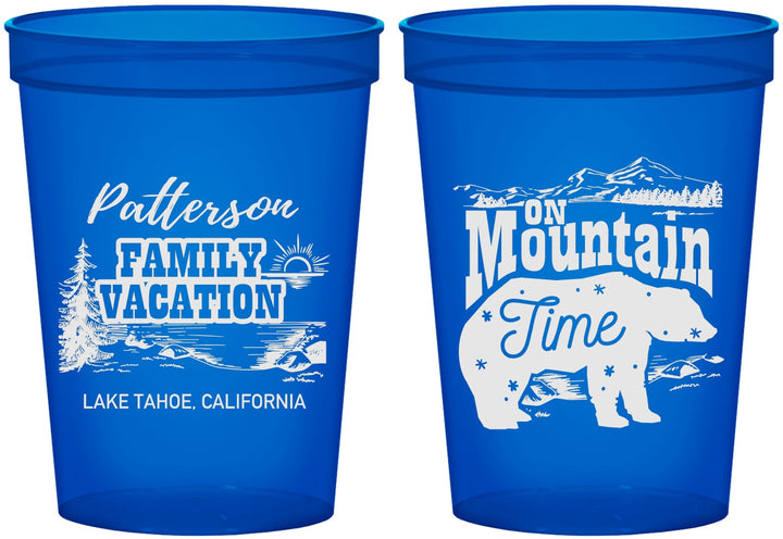 Custom Family Vacation 16 oz Translucent Cups - Mountain | 180028