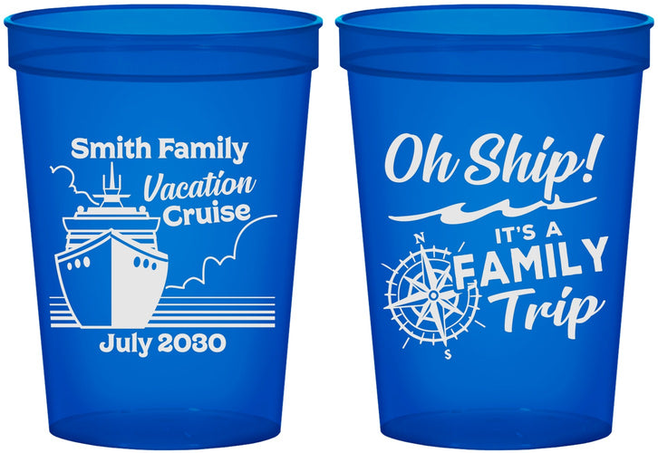 Custom Family Vacation 16 oz Translucent Cups - Oh Ship Cruise | 180030