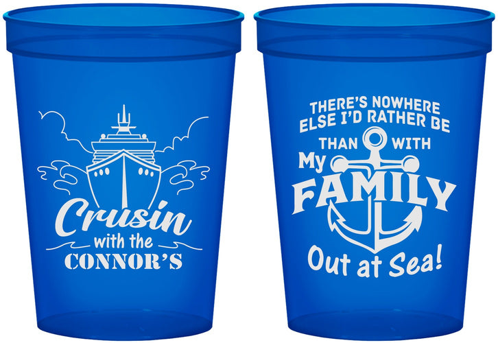 Custom Family Vacation 16 oz Translucent Cups - Nautical Cruise | 180031
