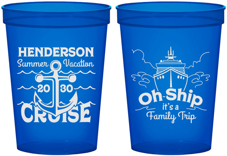 Custom Family Vacation 16 oz Translucent Cups - Oh Ship Cruise | 180032