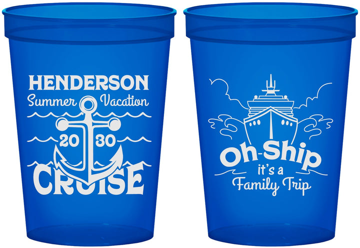 Custom Family Vacation 16 oz Translucent Cups - Oh Ship Cruise | 180032