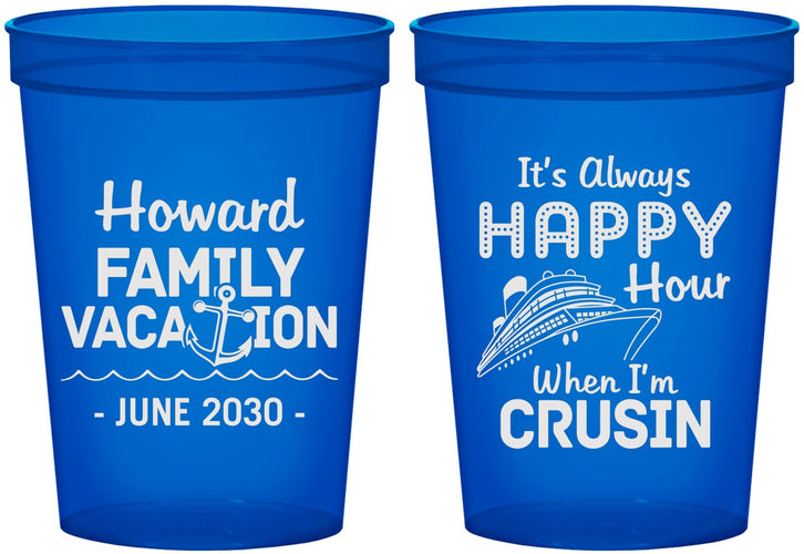 Custom Family Vacation 16 oz Translucent Cups - Crusin Cruise | 180033
