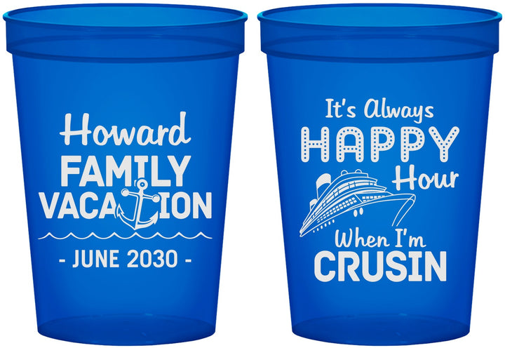 Custom Family Vacation 16 oz Translucent Cups - Crusin Cruise | 180033