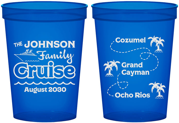 Custom Family Vacation 16 oz Translucent Cups - Cruise Ship | 180035
