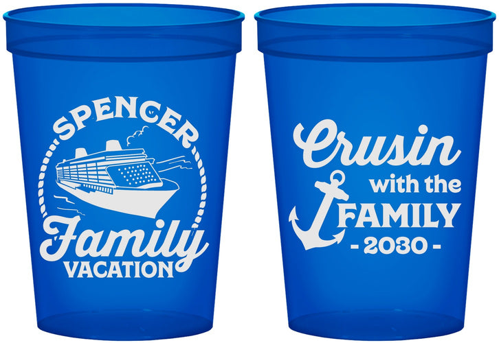 Custom Family Vacation 16 oz Translucent Cups - Cruisin Ship | 180037