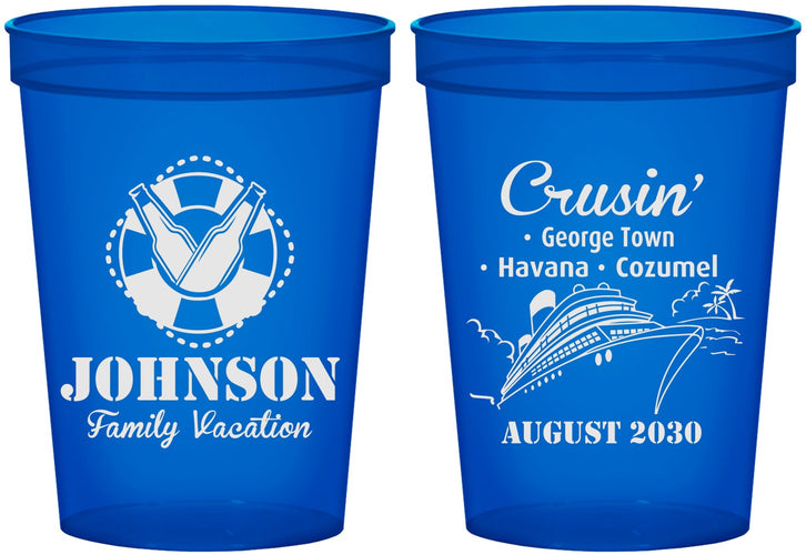Custom Family Vacation 16 oz Translucent Cups - Cruisin Ship | 180039