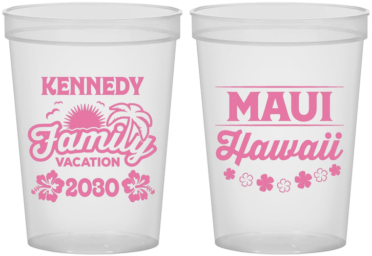 Custom Family Vacation 16 oz Translucent Cups - Hawaii | 180040