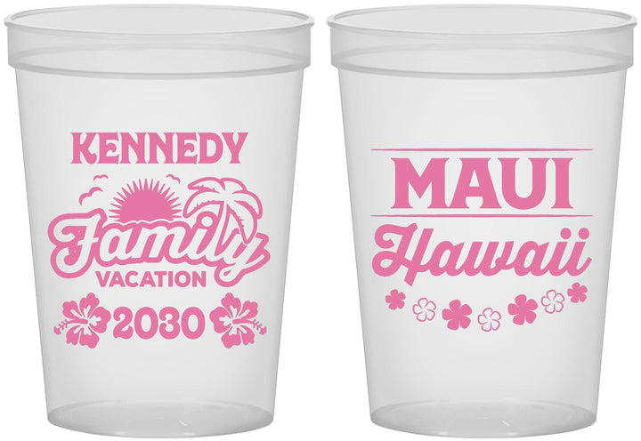Custom Family Vacation 16 oz Translucent Cups - Hawaii | 180040
