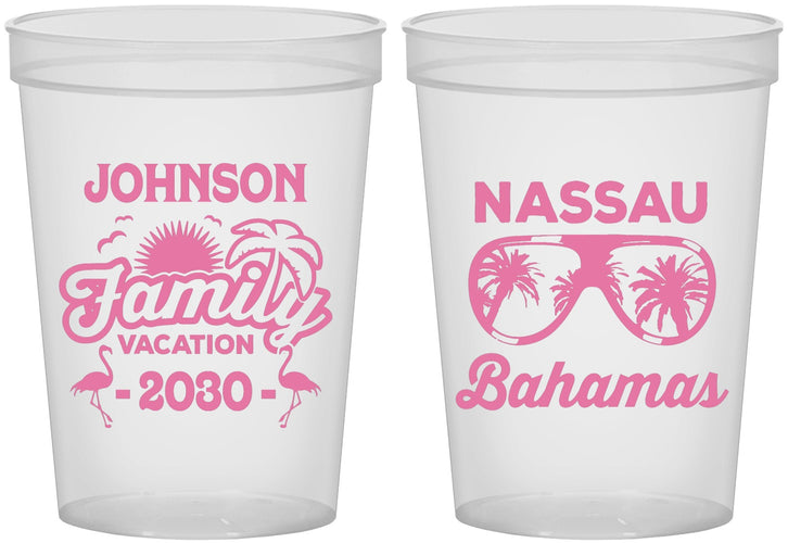 Custom Family Vacation 16 oz Translucent Cups - Bahamas | 180041