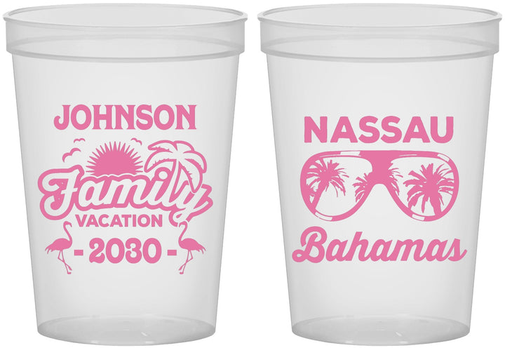 Custom Family Vacation 16 oz Translucent Cups - Bahamas | 180041