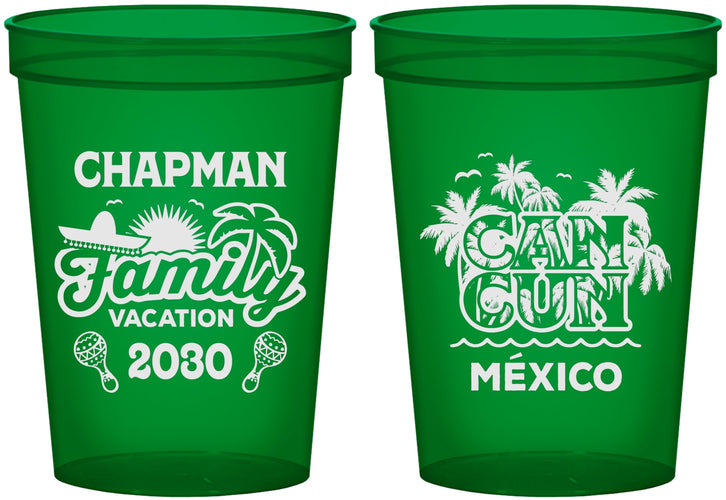Custom Family Vacation 16 oz Translucent Cups - Cancun | 180042