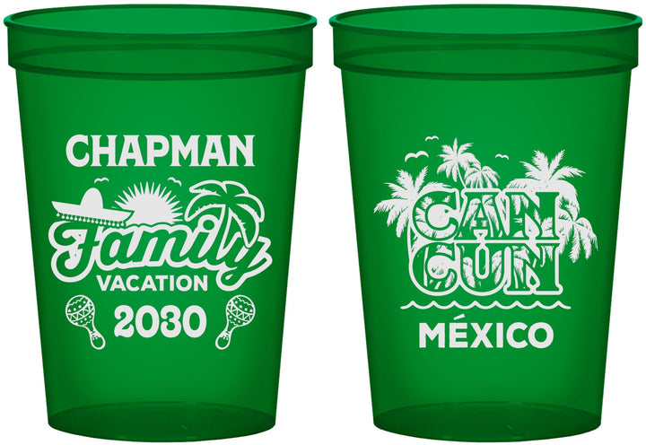 Custom Family Vacation 16 oz Translucent Cups - Cancun | 180042