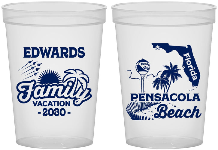 Custom Family Vacation 16 oz Translucent Cups - Florida | 180044