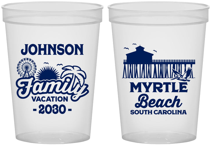 Custom Family Vacation 16 oz Translucent Cups - Myrtle Beach | 180045